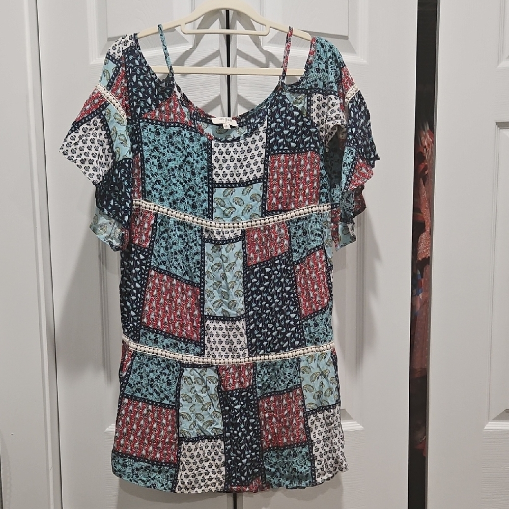 Umgee Multicolor Patchwork Mini Dress/Tunic